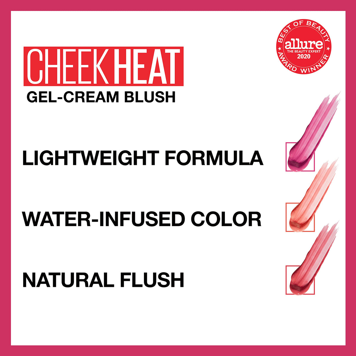Maybelline Cheek Heat Gel-Cream Blush Makeup, lightweight, Breathable Feel, Sheer Flush Of Color, Natural-Looking, Dewy Finish, Oil-Free, Rose Flush, 1 Count