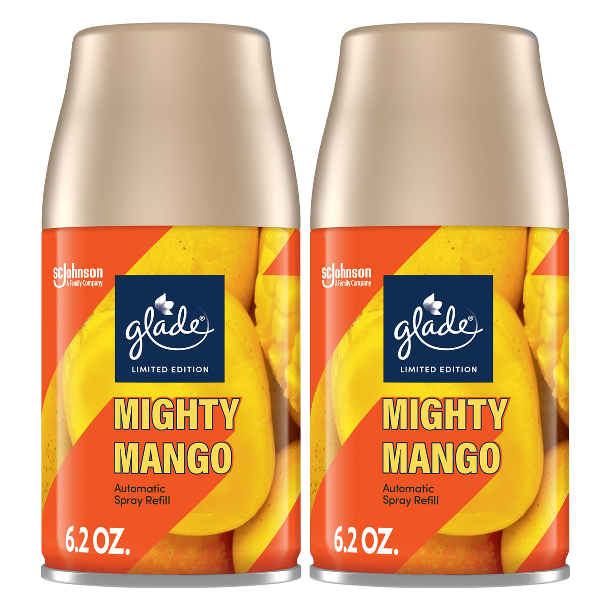 Glade Automatic Spray Refill, Mighty Mango, Scented Air Freshener for Home and Bathroom, 6.2 Oz, 2 Count