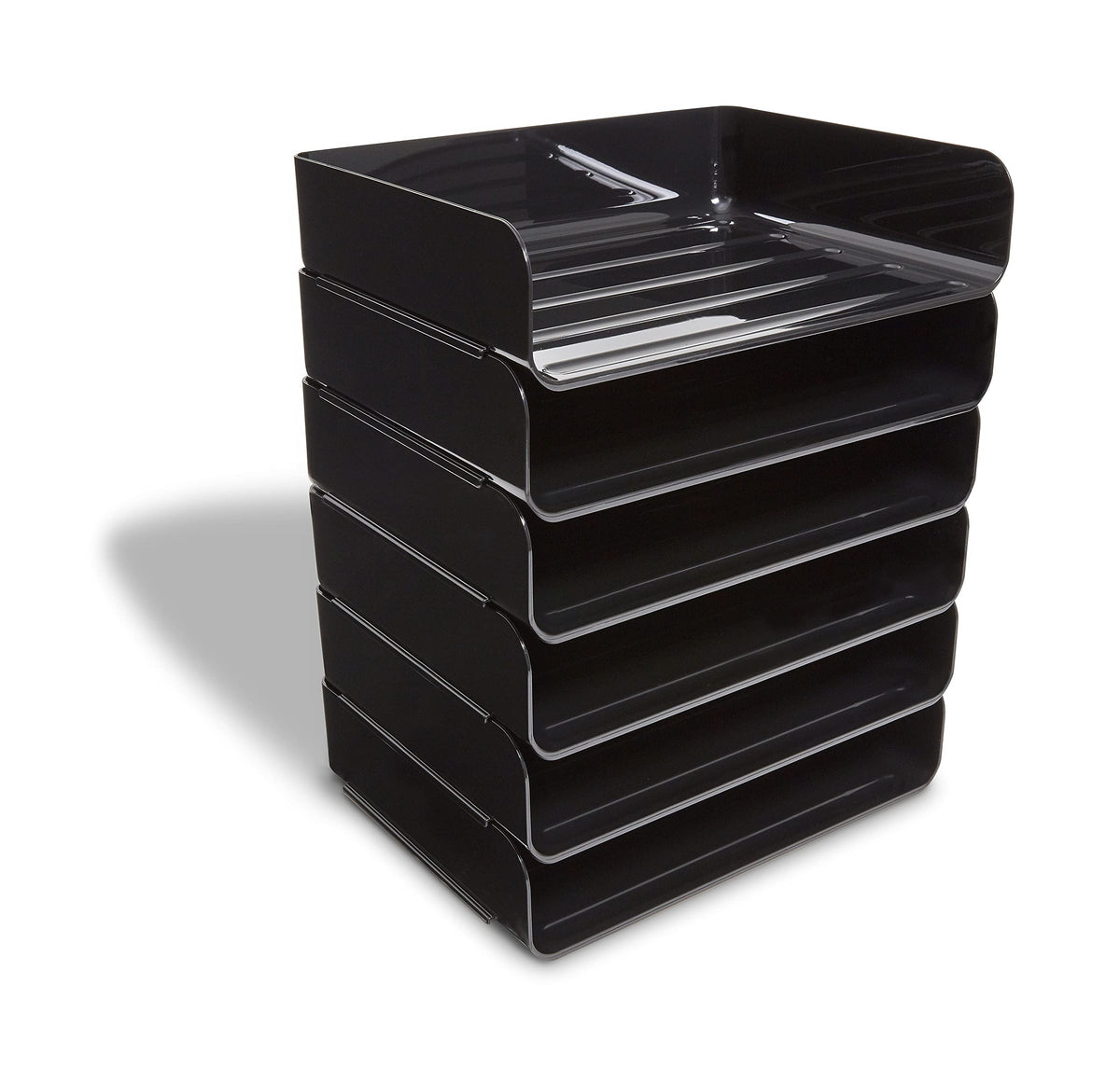 MyOfficeInnovations 24380815 Side Load Stackable Plastic Letter Tray, Blk