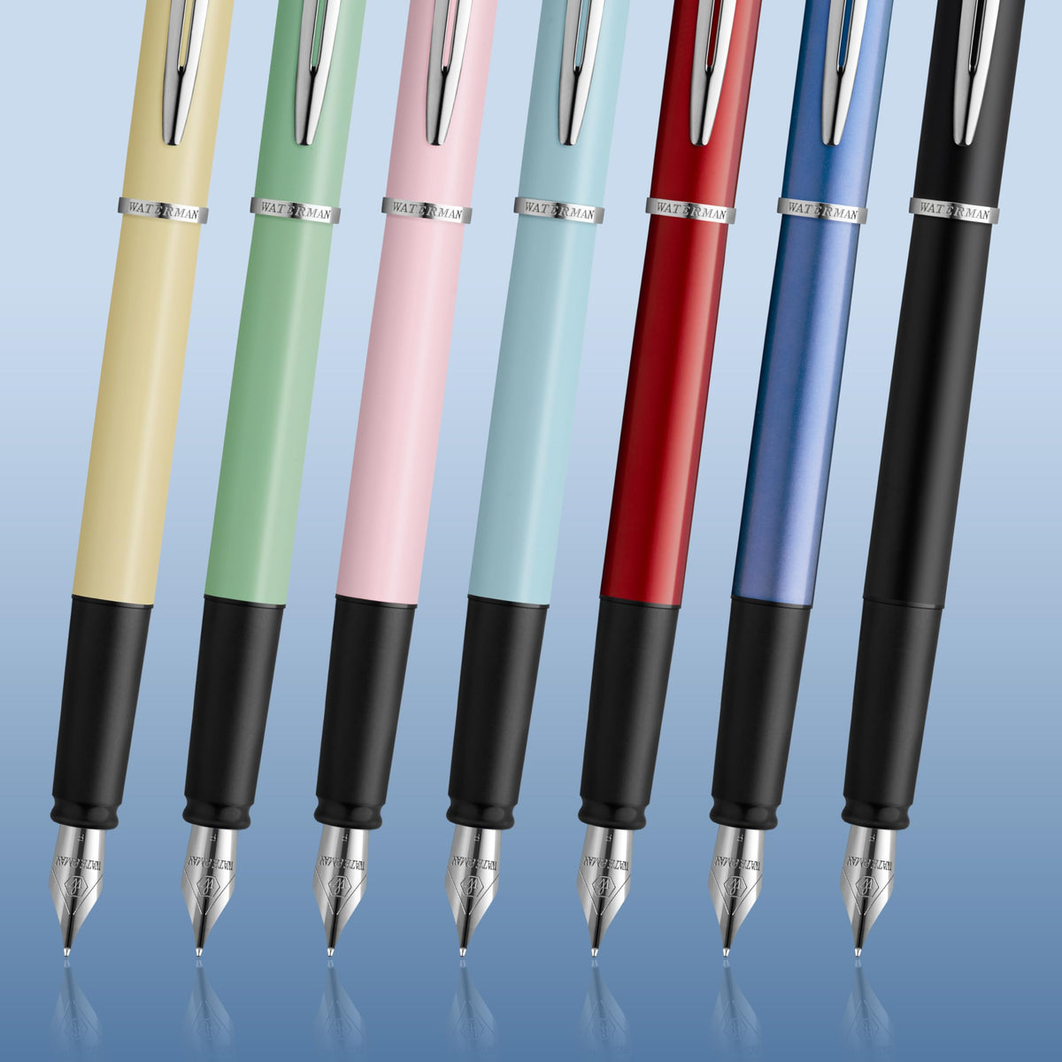 Waterman Allure Fountain Pen | Black Lacquer | Fine Nib | Blue Ink