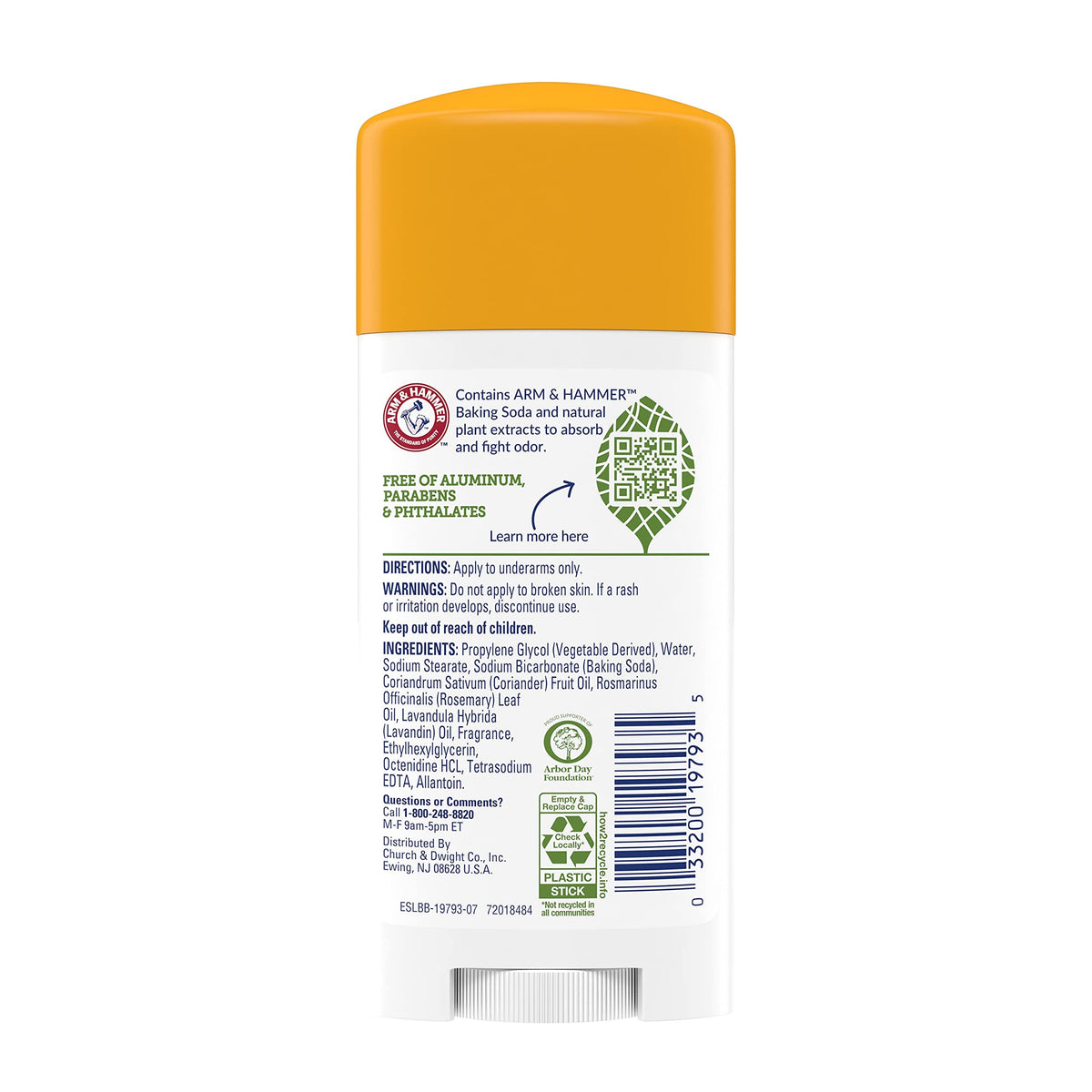 ARM & HAMMER Essentials Deodorant with Natural Deodorizers