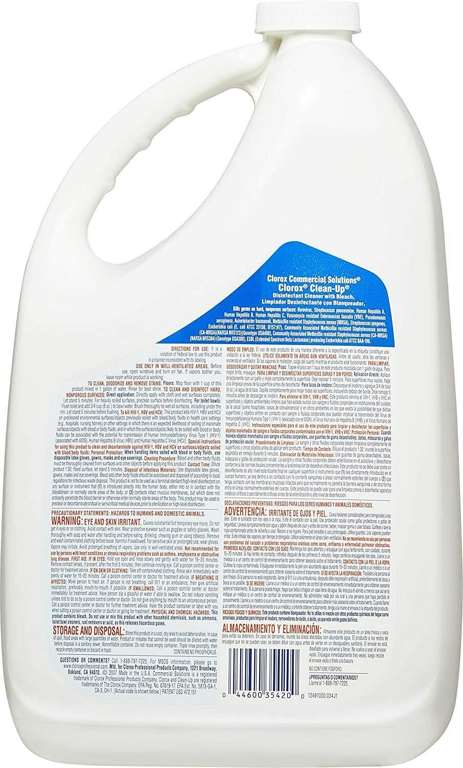 Clean-Up Cleaner w/Bleach, 128 oz. Bottle