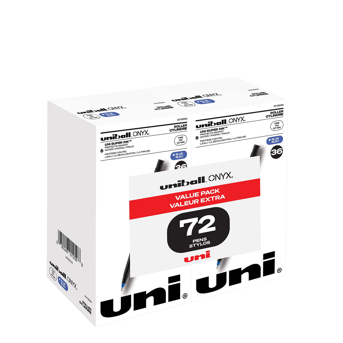 uni-ball ONYX Rollerball Pen, Fine Point (0.7mm), Blue, 72 Count