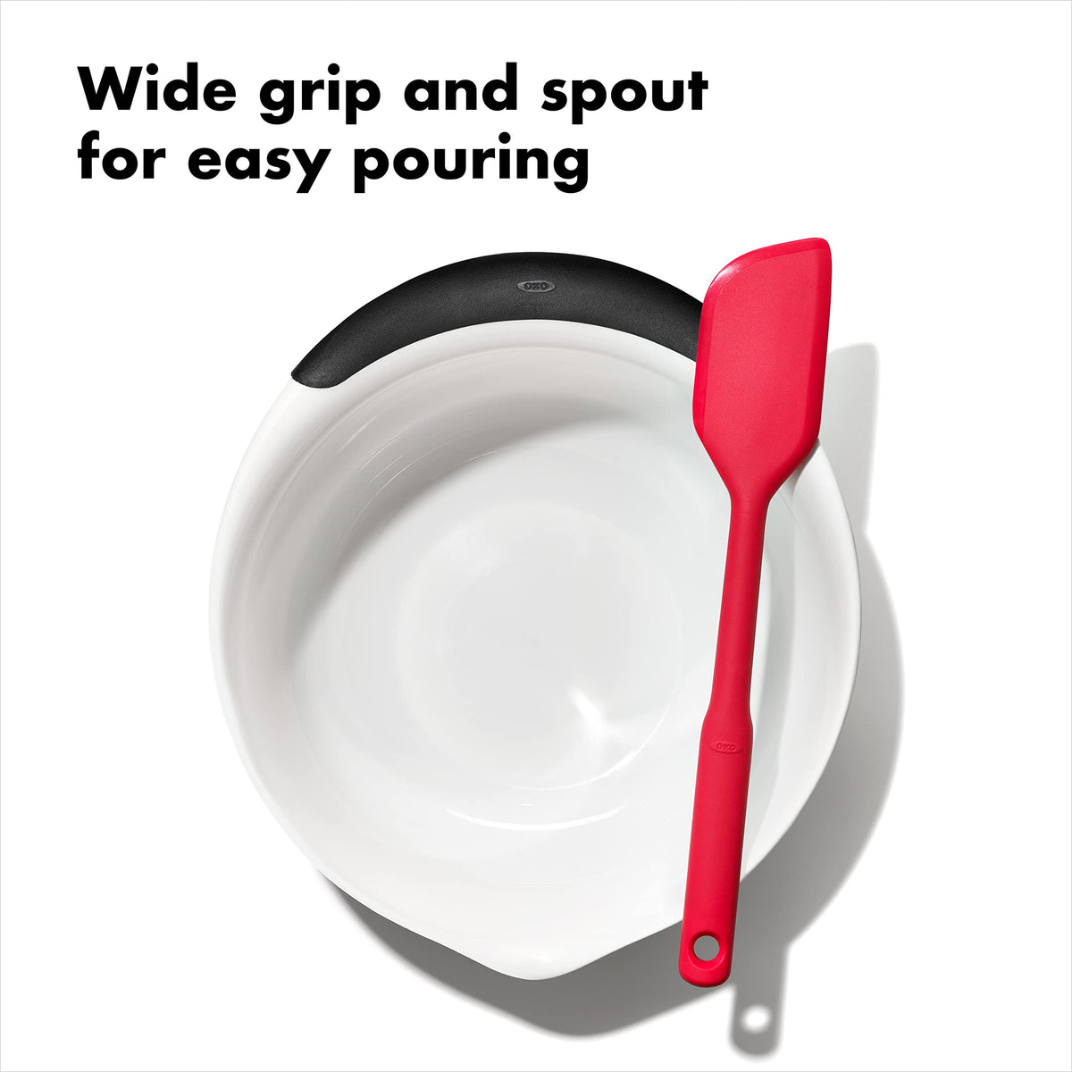 OXO Good Grips 5-Quart Plastic Mixing Bowl,White/Black