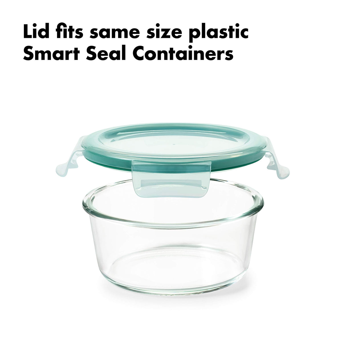 OXO Good Grips 8 Piece Smart Seal Airtight Glass Round Container Set,Blue