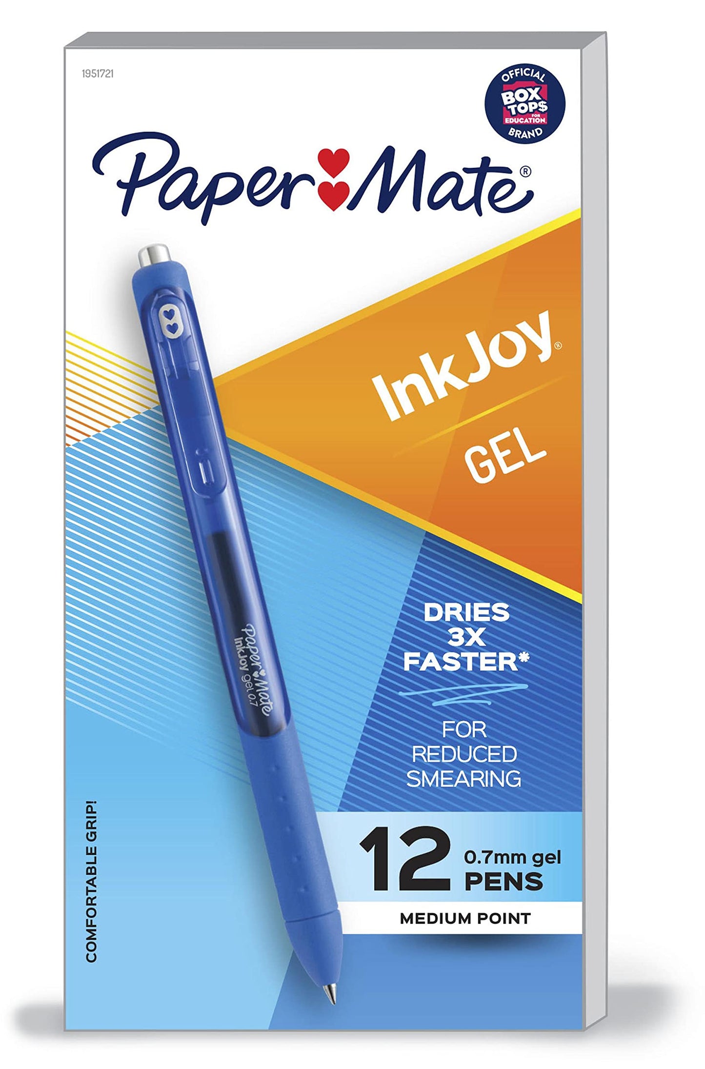 Paper Mate® InkJoy® Gel Pens, Medium Point, 0.7 mm, Blue Barrel, Blue Ink, Pack Of 12