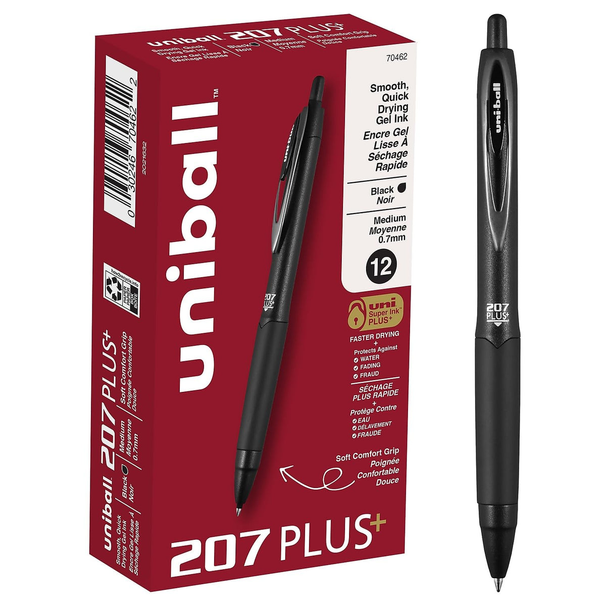 207PLUS+ Gel, 0.7MM, Black, OS Dozen