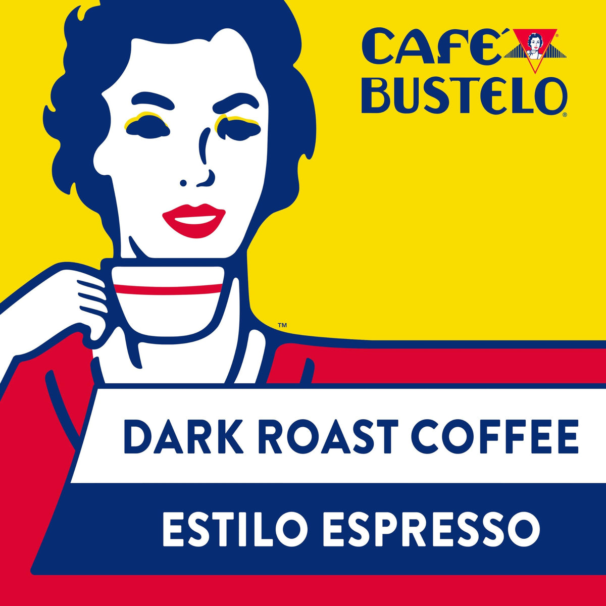 Café Bustelo Espresso Dark Roast Ground Coffee Brick, 16 Ounces (Pack of 12)