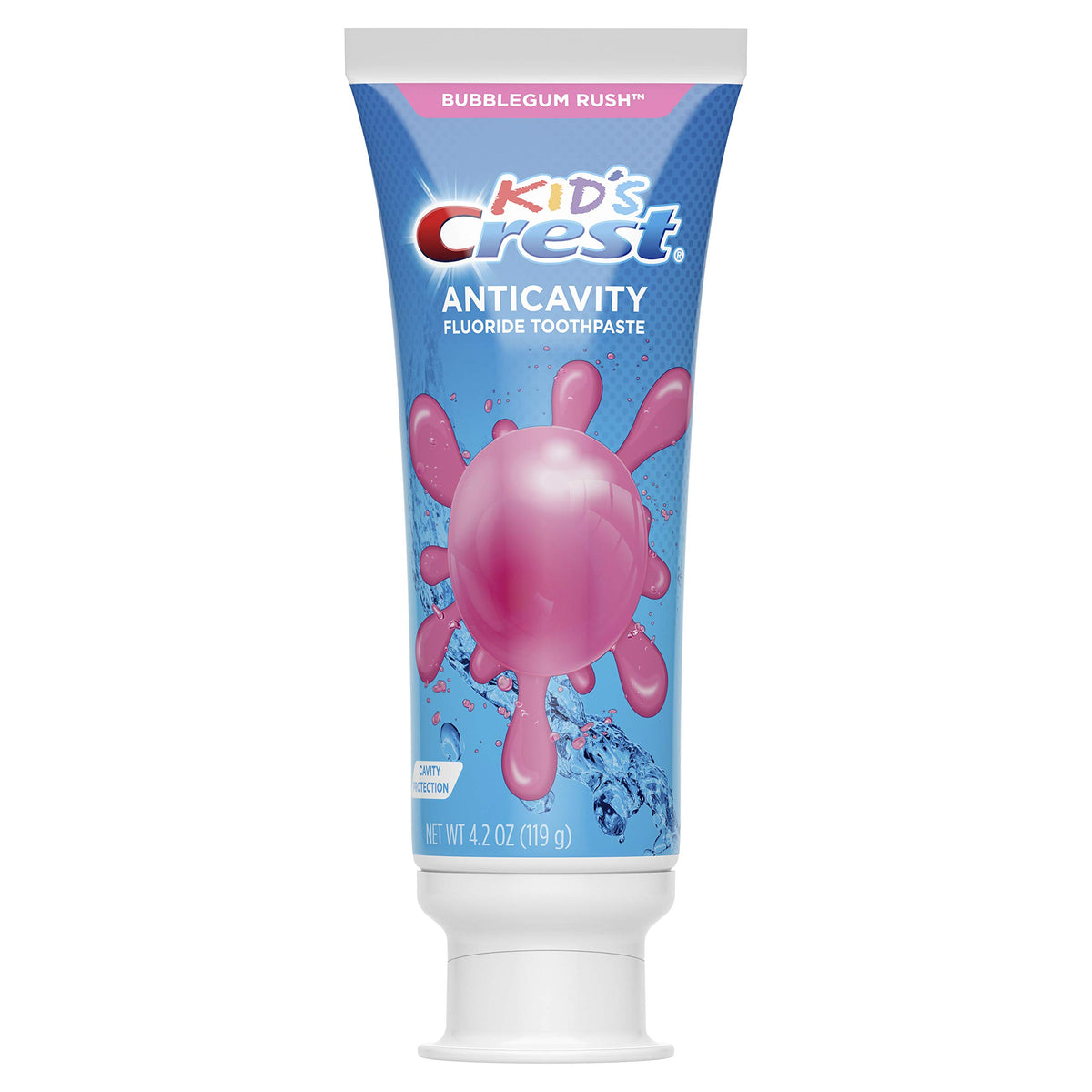 Crest Kid's Cavity Protection Fluoride Toothpaste, Bubblegum Rush, 3 Count
