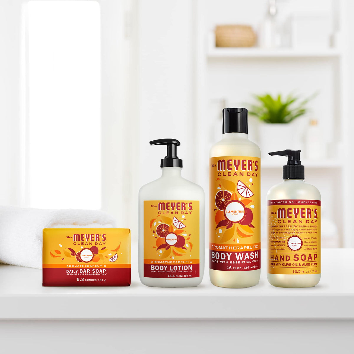 MRS. MEYER'S CLEAN DAY Hand Soap, Clementine, Made with Essential Oils, 12.5 oz - Pack of 3