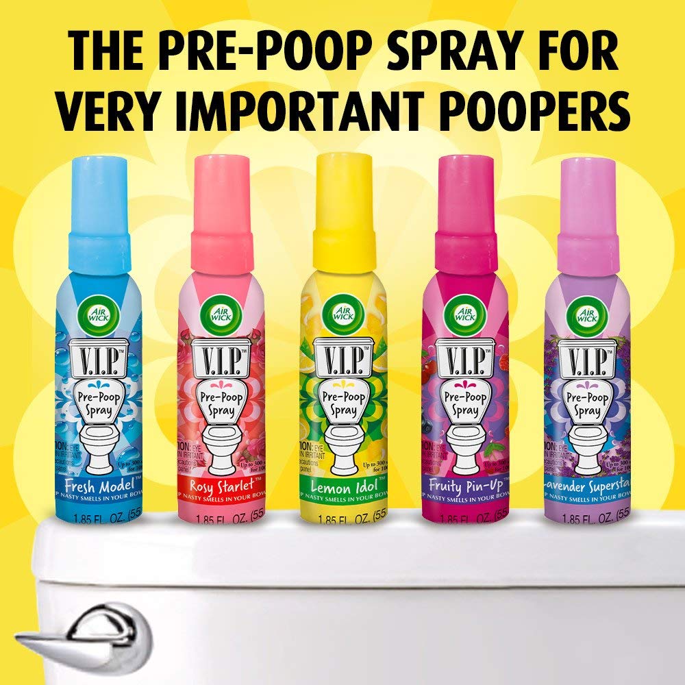 Air Wick V.I.P. Pre-Poop Toilet Spray | Hawaiian Hotshot Scent | Contains Essential Oils | Travel size Air Freshener | Up to 100 uses - 1.85 Ounce (Pack of 4)