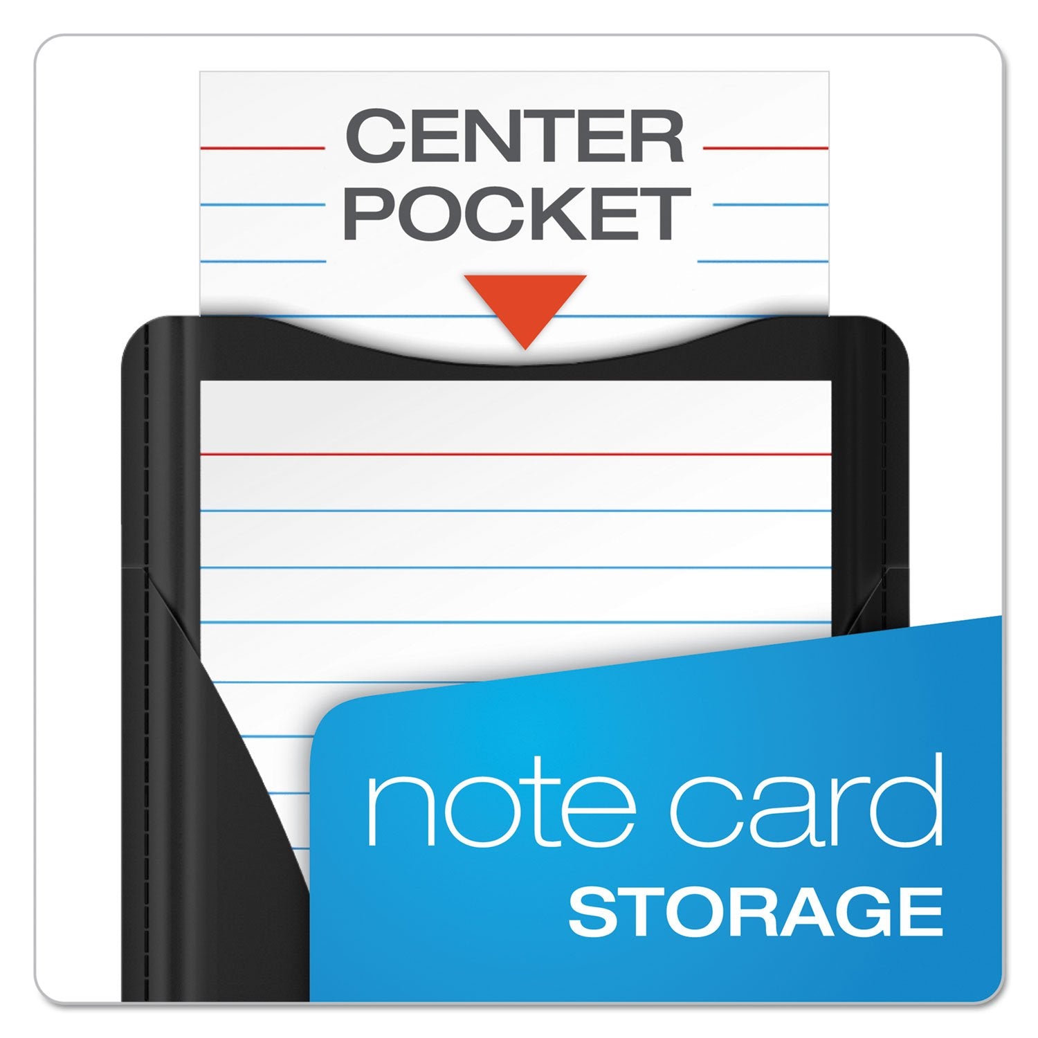 Oxford At-Hand Note Card Case, 3" x 5" Size, Black, Includes 25 Ruled Index Cards (63519)