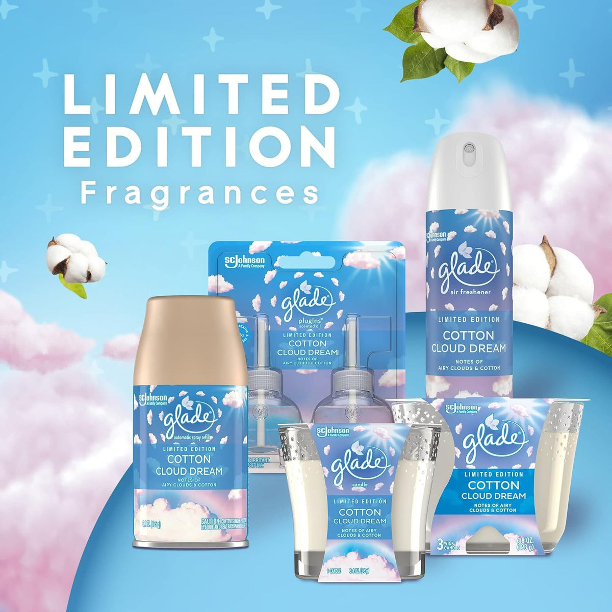Glade PlugIns Refills Air Freshener, Scented and Essential Oils for Home and Bathroom, Cotton Cloud Dream, 1.34 Oz, 10 Count