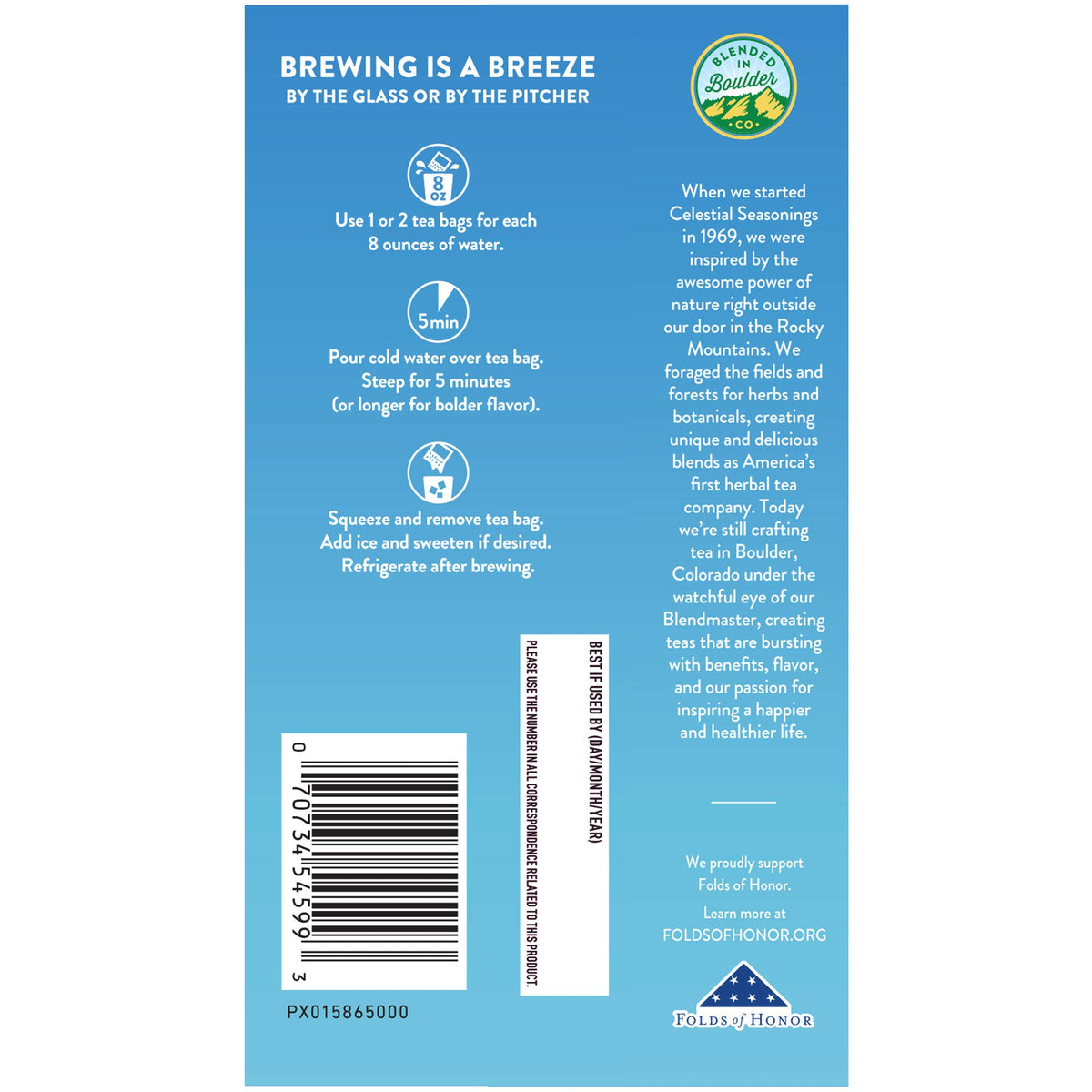 Celestial Seasonings Cold Brew Half & Half Iced Tea Bags 18 Tea Bags