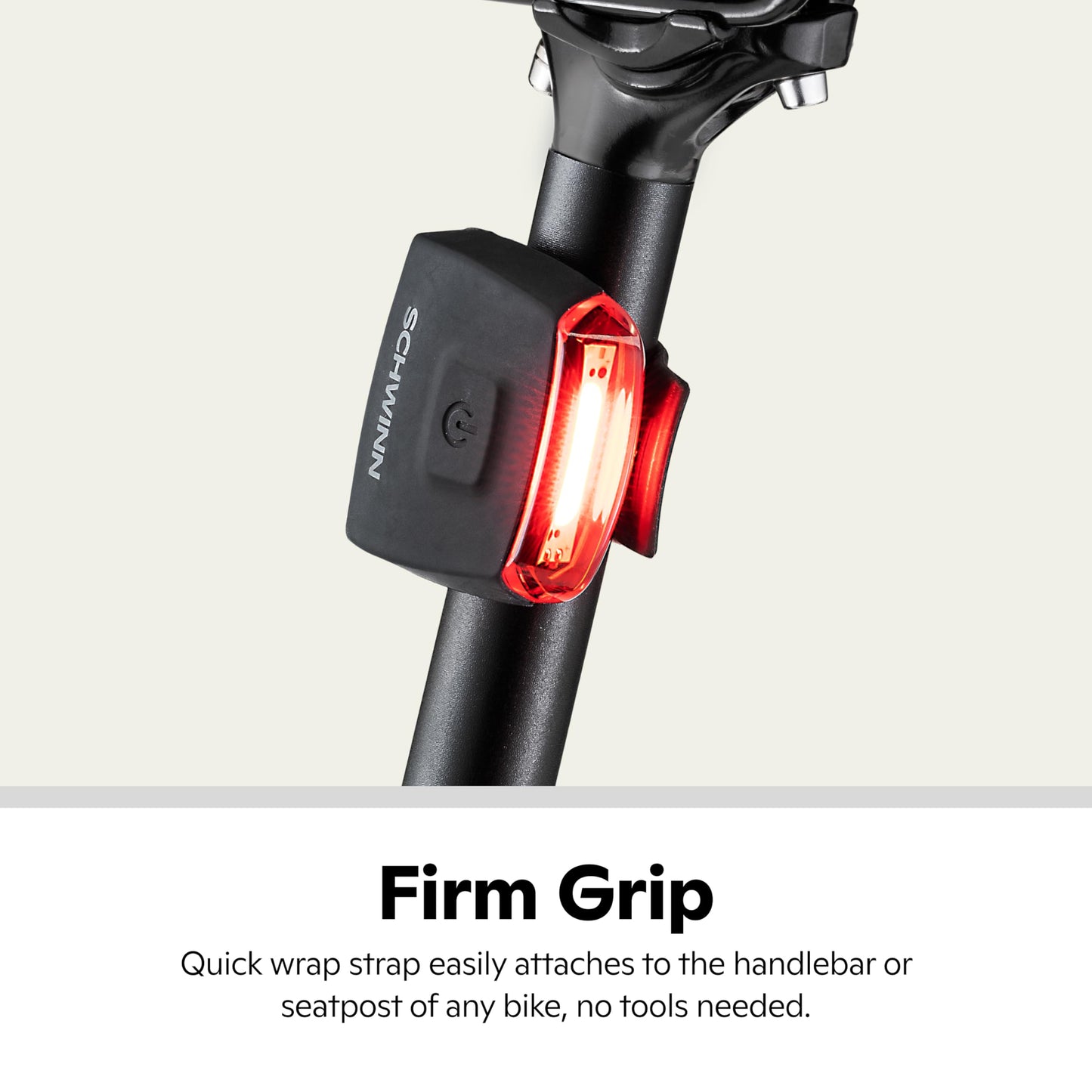 Schwinn LED Quick Wrap Bike Lights Set, Battery Powered Front Headlight and Rear/Back Tail Lights, Tool-Free Stretch-and-Hook Strap, 40 Lumen COB Wrap Light Set, Black
