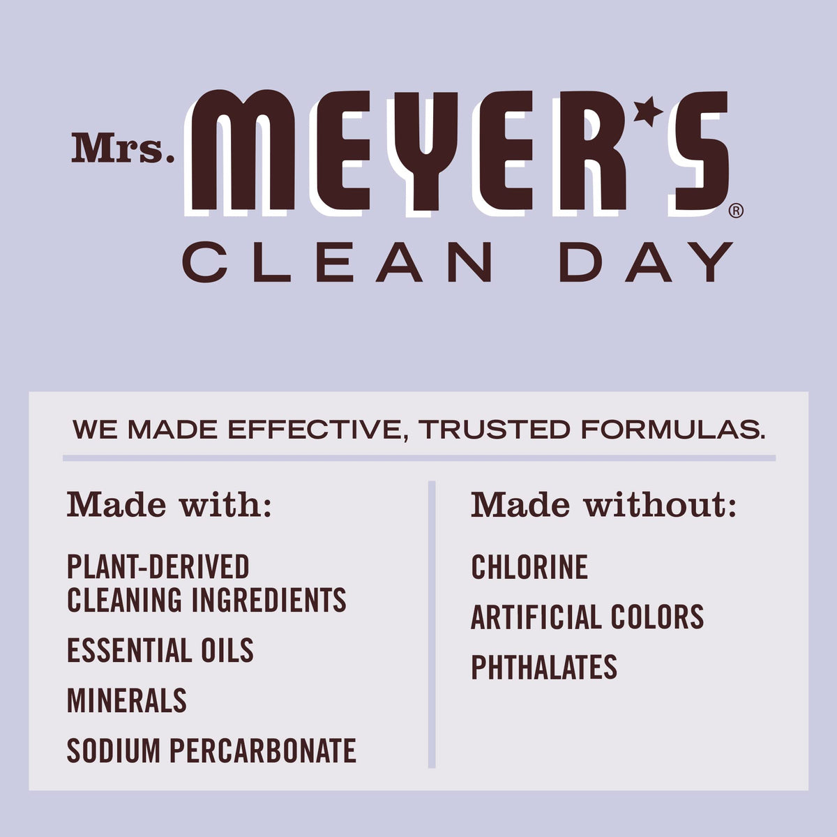 MRS. MEYER'S CLEAN DAY Multi-Surface Scrub, Non-Scratch Powder Cleaner, Removes Grime on Kitchen and Bathroom Surfaces, Lavender, 11 oz