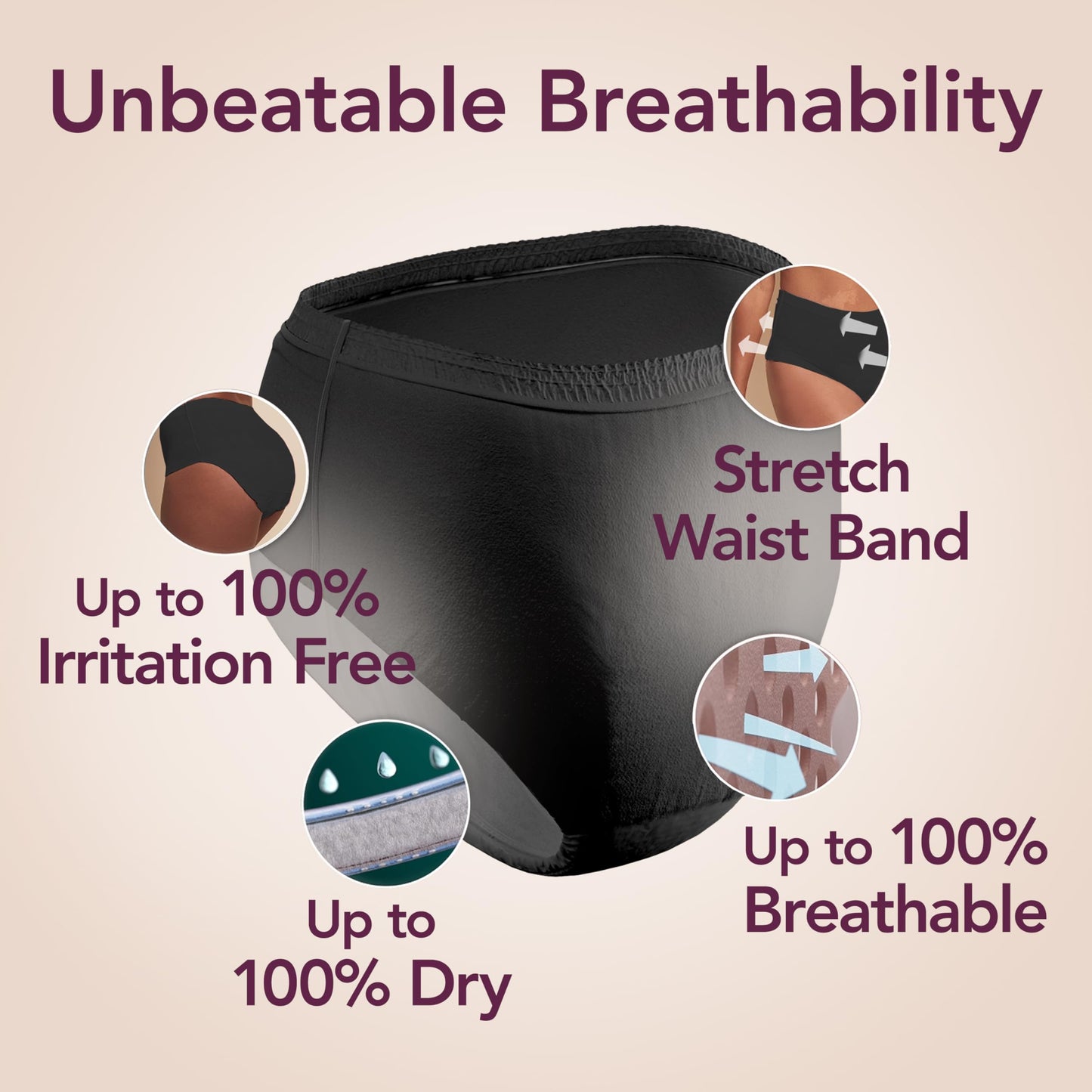 Depend Silhouette Adult Diapers, Incontinence & Postpartum Bladder Leak Underwear for Women, Maximum Absorbency, Medium, Black, 56 Count (2 Packs of 28), Packaging May Vary