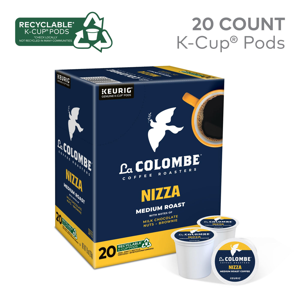 La Colombe® Coffee Roasters Nizza Medium Roast Coffee, Single Serve Keurig® K-Cup® Pods, 20 Count Box