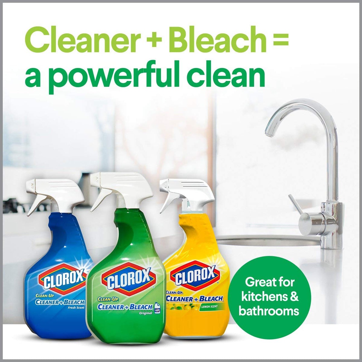Clorox Clean-Up All-Purpose Cleaner with Bleach, Spray Bottle, Original, 24 Fl Oz (Pack of 3)