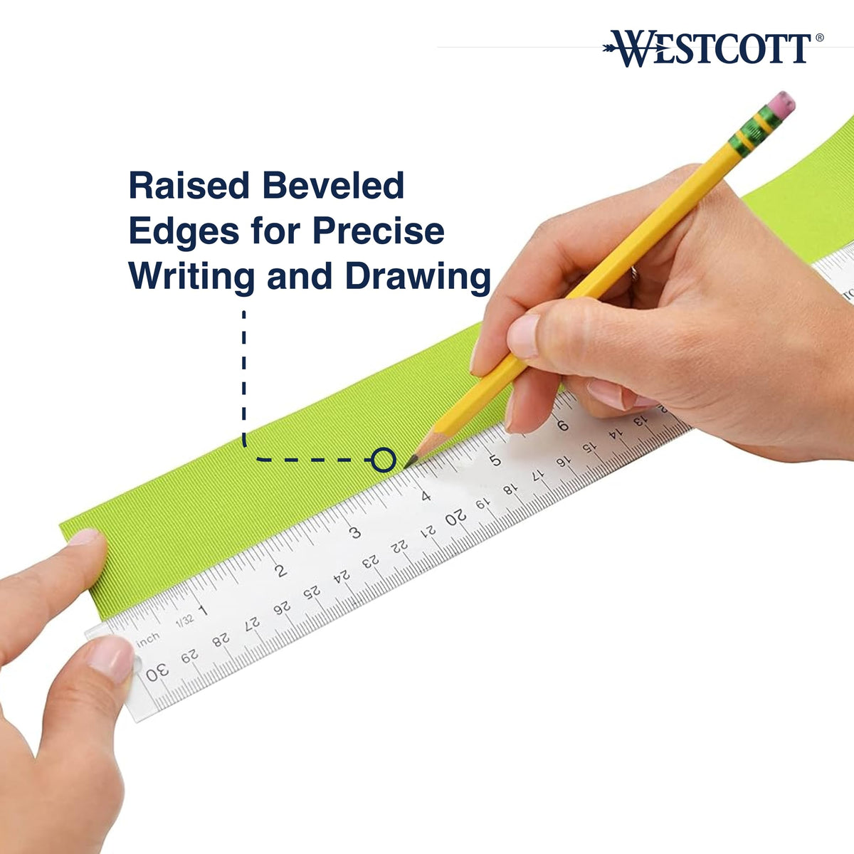 Westcott 10562 Acrylic Clear Ruler, 12 In