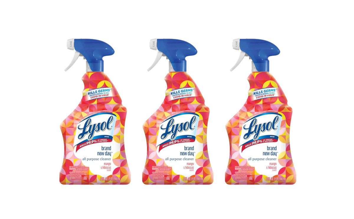 Lysol All-Purpose Cleaner, Mango & Hibiscus Scent, 32oz (Pack of 3)