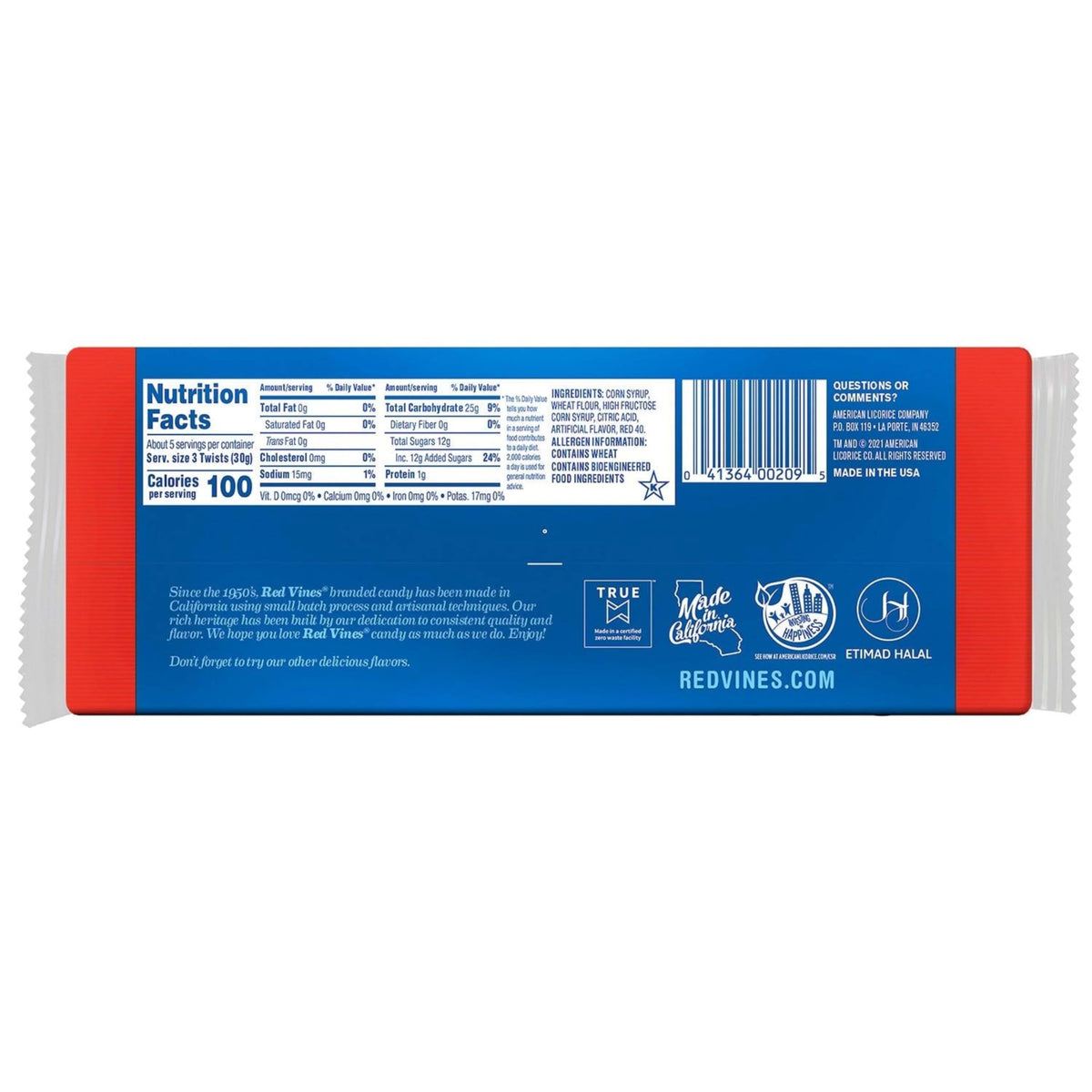 Red Vines Licorice, Original Red Flavor, Soft & Chewy Candy, 5oz Trays (12 Pack)
