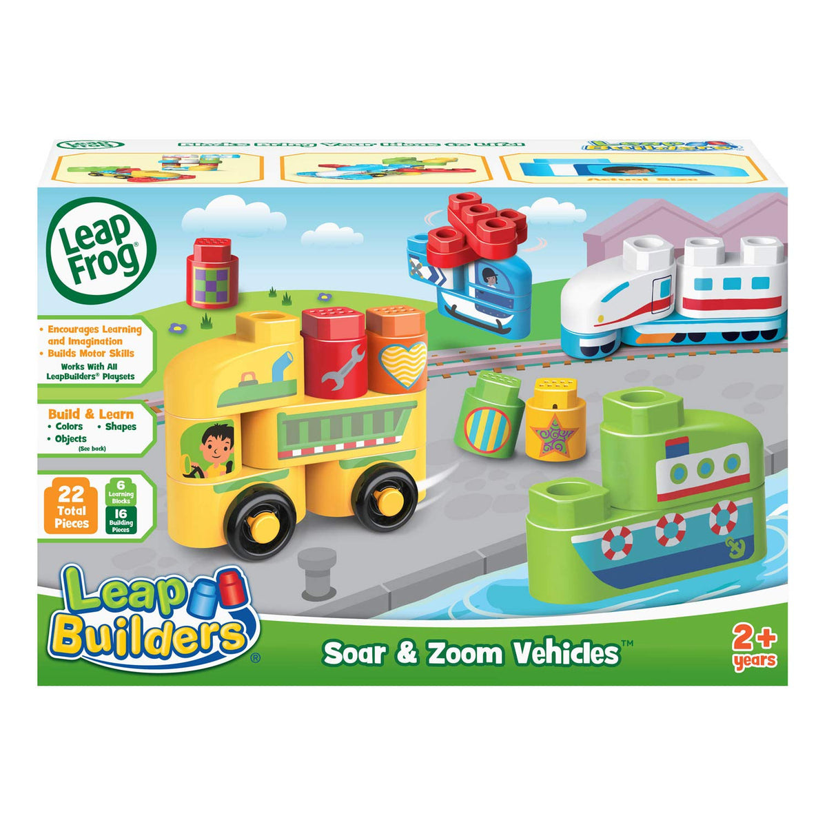 LeapFrog LeapBuilders Soar and Zoom Vehicles, Multicolor