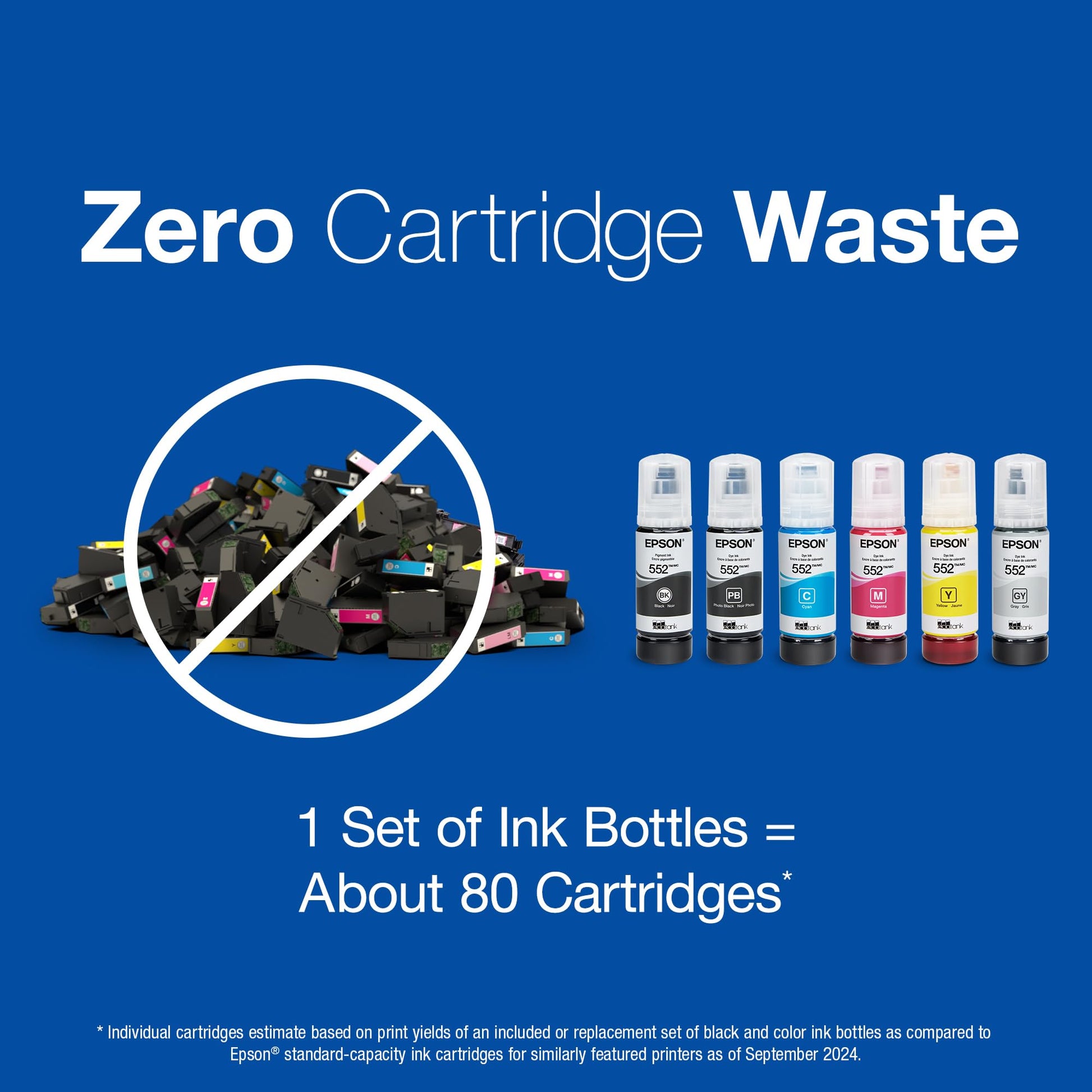 Epson 552 EcoTank Ink Ultra-high Capacity Bottle Yellow (T552420-S) Works with EcoTank Photo ET-8500, ET-8550