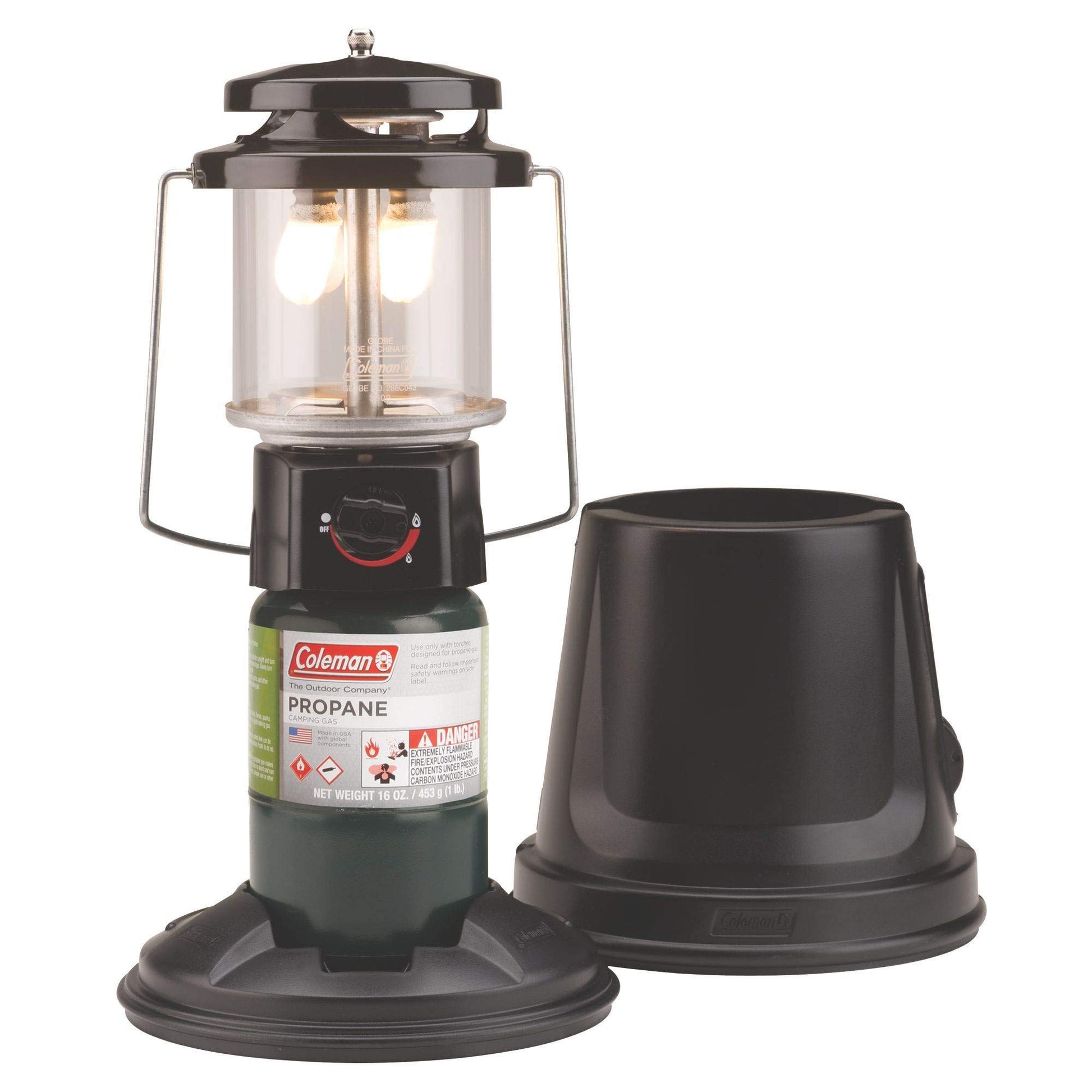 Coleman QuickPack Deluxe Propane Lantern with Storage Case, 1000 Lumens Gas Lantern with Adjustable Brightness, Pressure Control, & Mantles Included; Great for Camping, Tailgating, & Emergencies