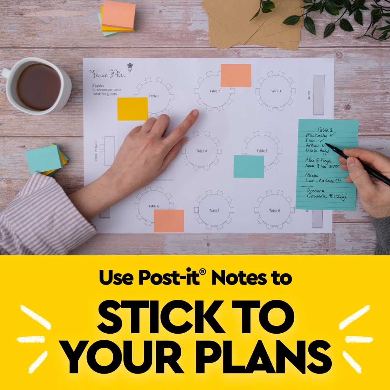 Post-it Notes, 1 3/8 in x 1 7/8 in, 24 Sticky Note Pads, 100 Sheets per Pad, Beachside Café Collection, School Supplies and Office Products