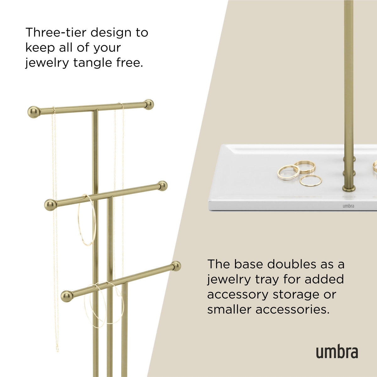Umbra Trigem Jewelry Stand, Gold