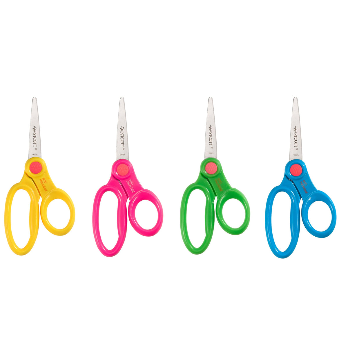 Westcott 5’’ Pointed Safety Scissors For Kids, Assorted, Pack of 12 (14872)