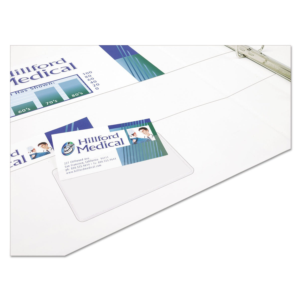 Avery 73720 Self-Adhesive Business Card Holders, Top Load, 3-1/2 x 2, Clear, 10/Pack