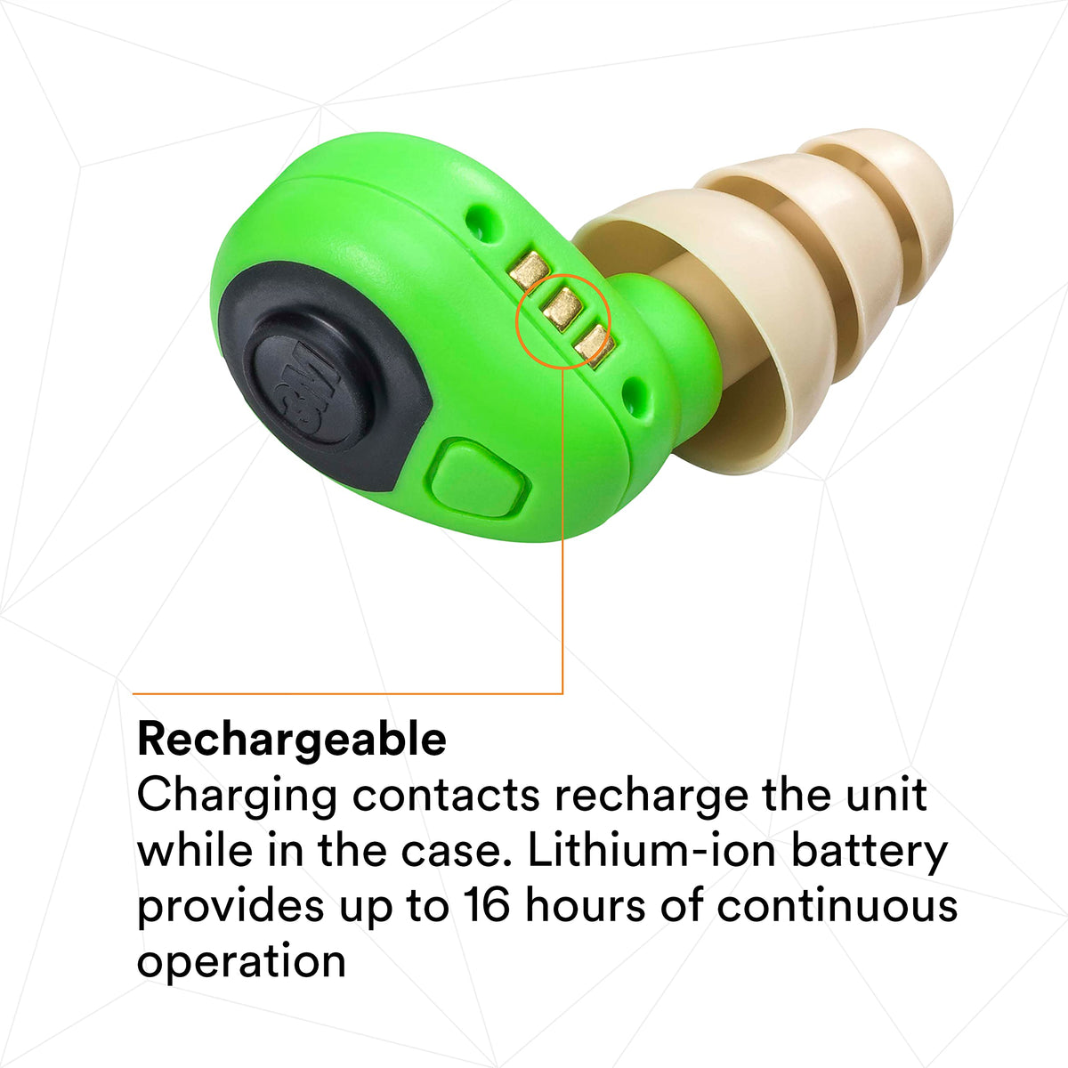 3M PELTOR EEP-100 Ear Plug Kit, Rechargeable, Noise Reduction, Construction, Manufacturing, Maintenance