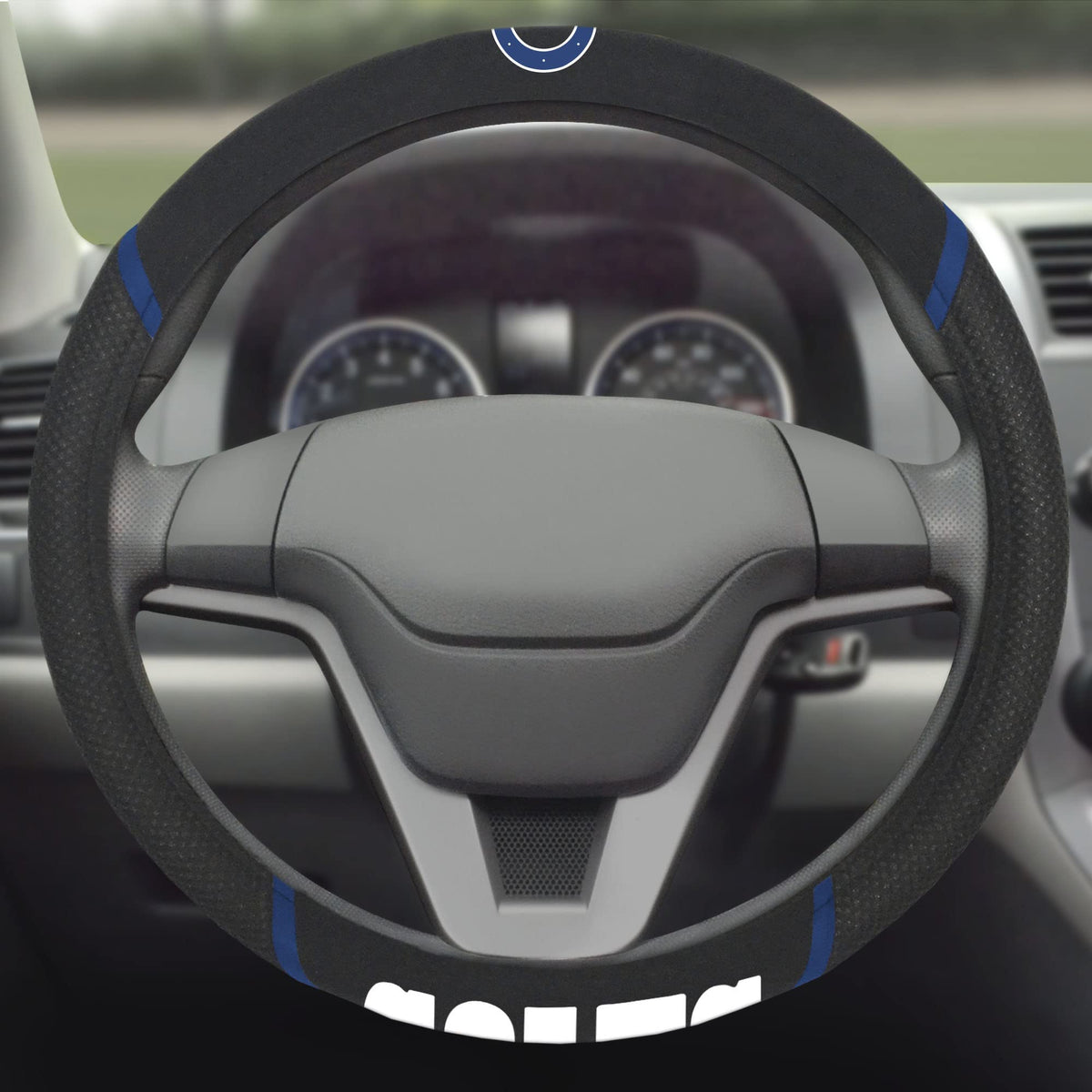 FANMATS 18565 Indianapolis Colts Embroidered Steering Wheel Cover