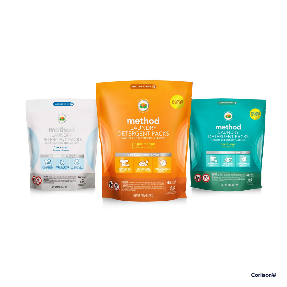 Method Laundry Detergent Packs, Beach Sage, 42 Count, 1 Pack, Packaging May Vary