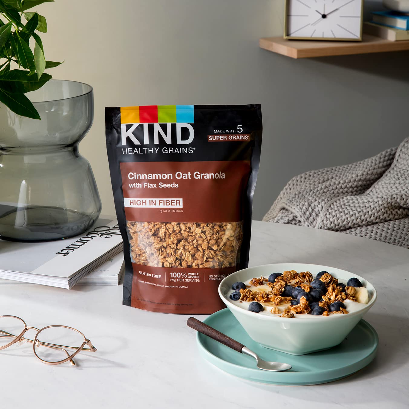 KIND Healthy Grains Clusters, Cinnamon Granola, Healthy Snacks, Gluten Free, 3 Count