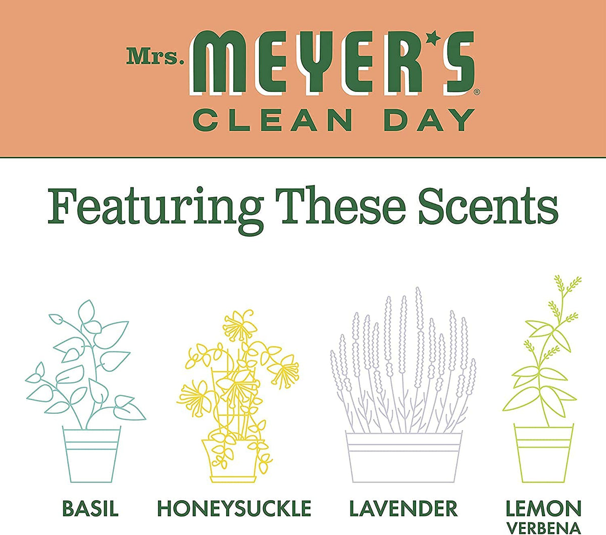 MRS. MEYER'S CLEAN DAY Dish Soap, Geranium, 16-Ounce (Pack - 6)