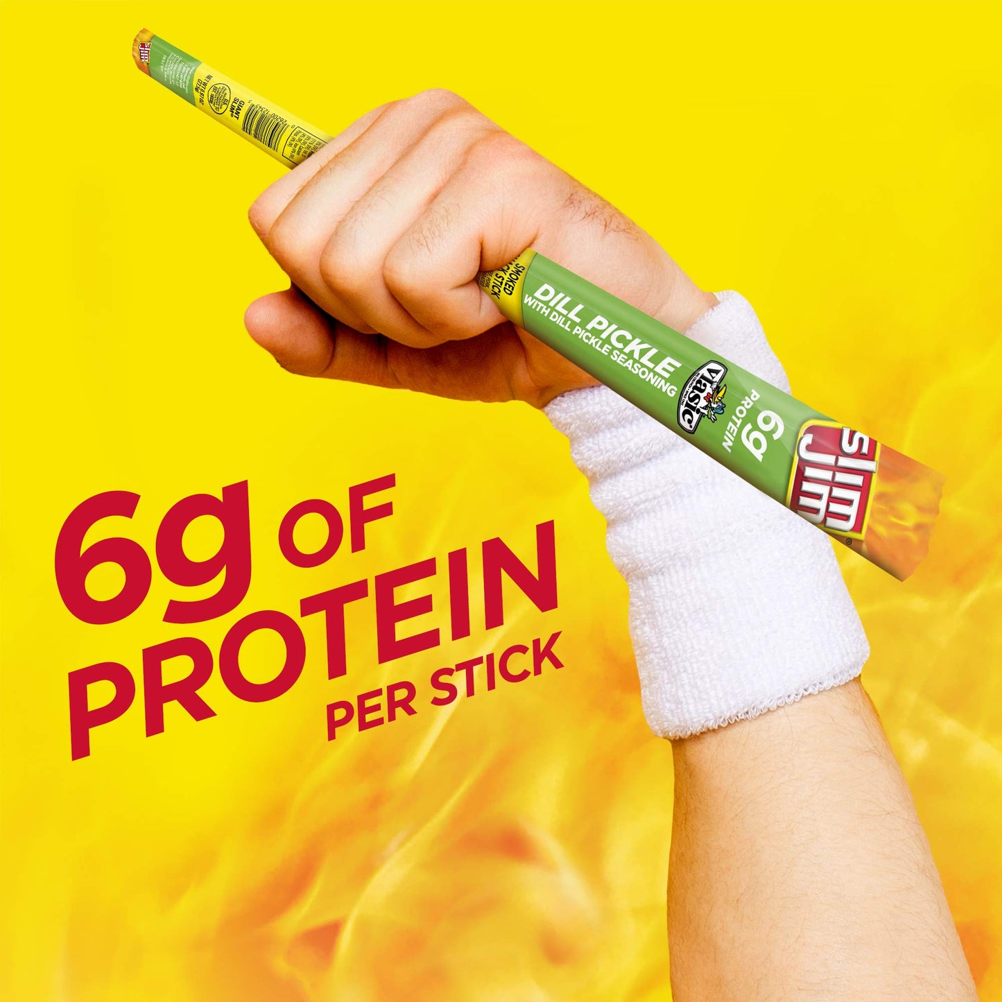 Slim Jim Giant Smoked Meat Sticks, Vlasic Dill Pickle Flavor, 6g Protein Per Stick, Great Stocking Stuffer, 0.97 oz. (24 Count)