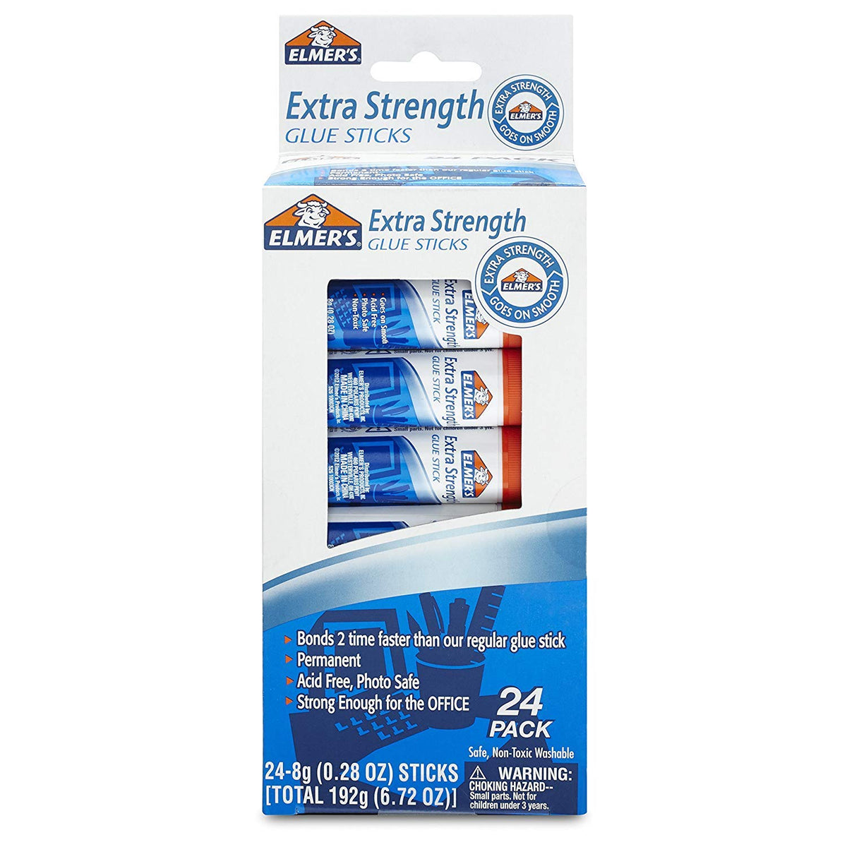 Elmer's Extra Strength Glue Sticks, Washable, 8 Grams, 24 Count