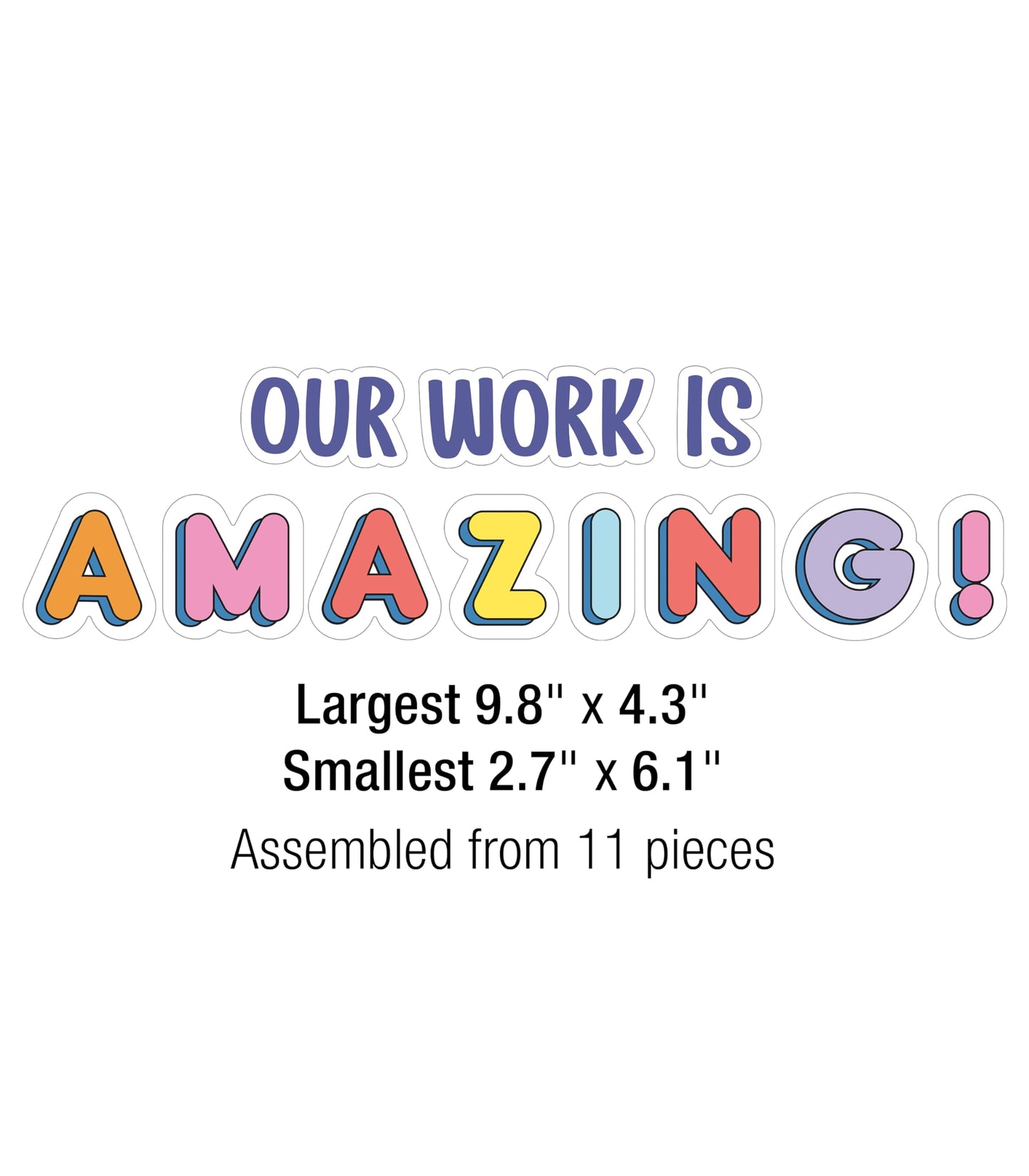 Carson Dellosa Pre-Punched We Stick Together 45-Piece Our Work is Amazing Bulletin Board Set, Student Work Display Headers, Shooting Stars, Motivational Cutouts for Bulletin Board and More