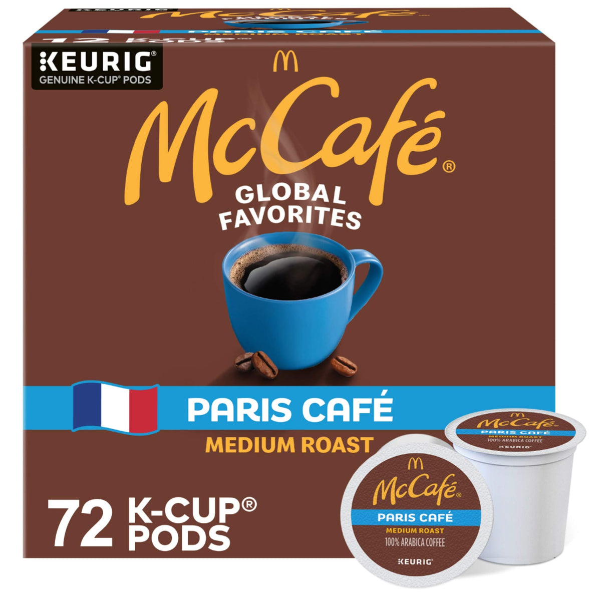 McCafe Paris Cafe, Single Serve Coffee Keurig K-Cup Pods, Medium Roast Coffee, 72 Count