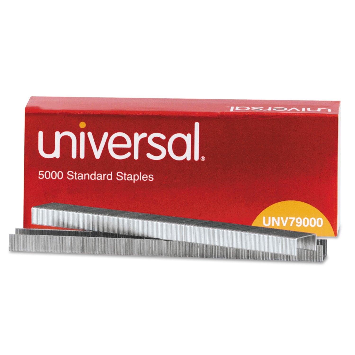 Universal UNV79000 0.25 in. x 0.5 in. Standard Steel Chisel Point Staples (5/Box)