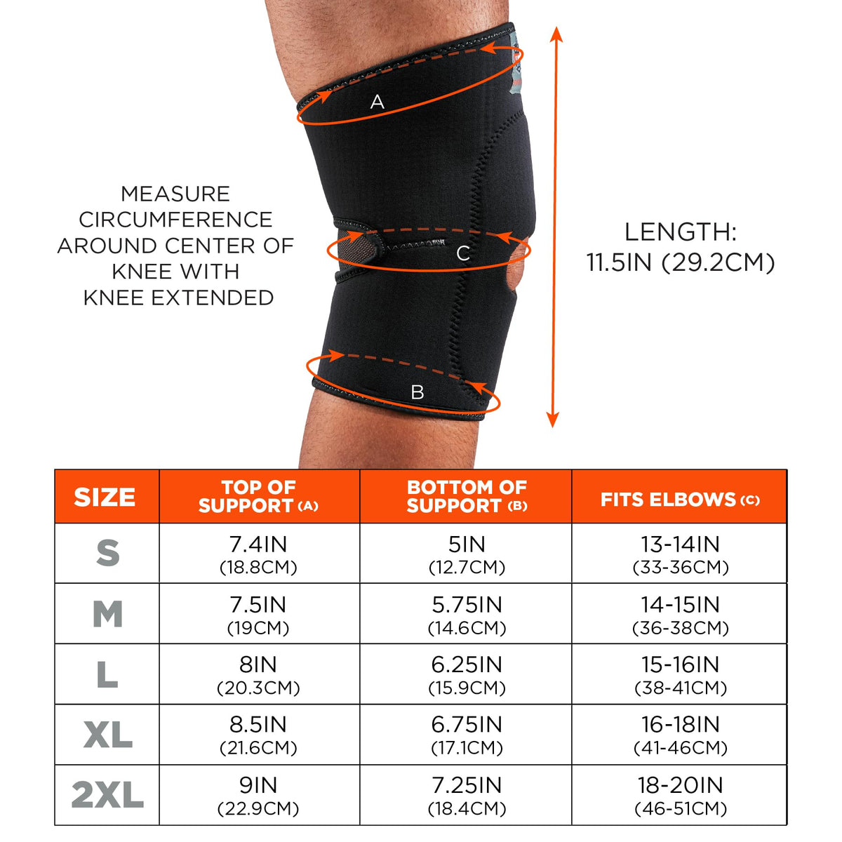 Ergodyne ProFlex 615 Knee Sleeve, Black, Large