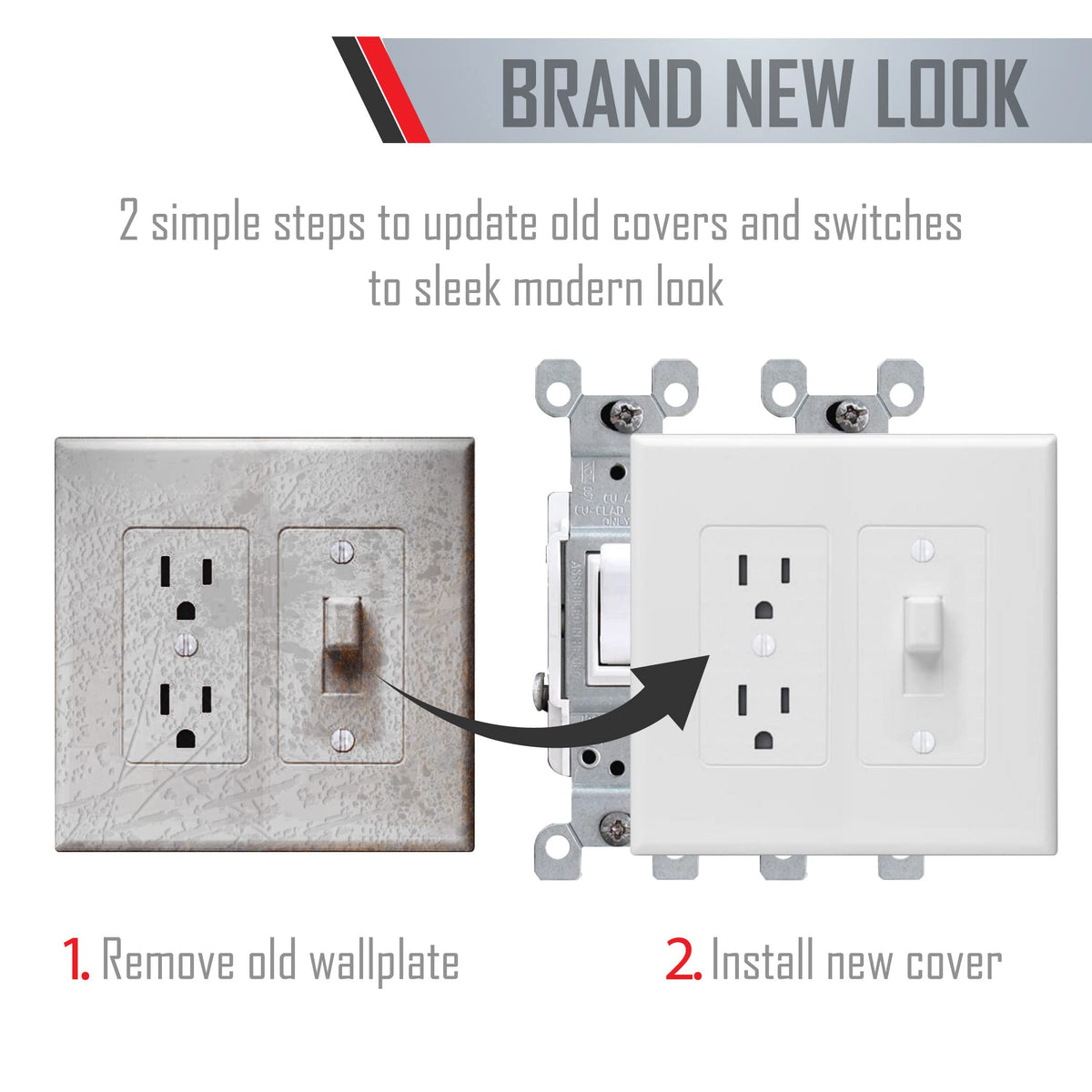 Taymac 2772W Revive Device Wall Plates 2-Gang Masque Decorator Cover, White