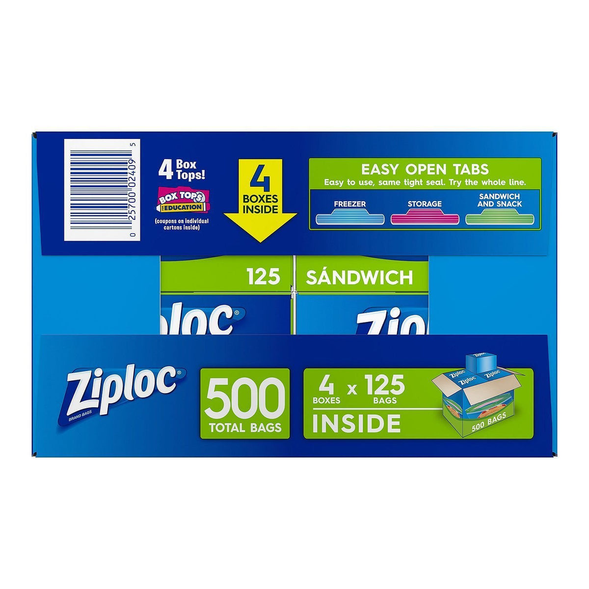 Ziploc Easy Open Tabs Sandwich Bags, 1000 CT