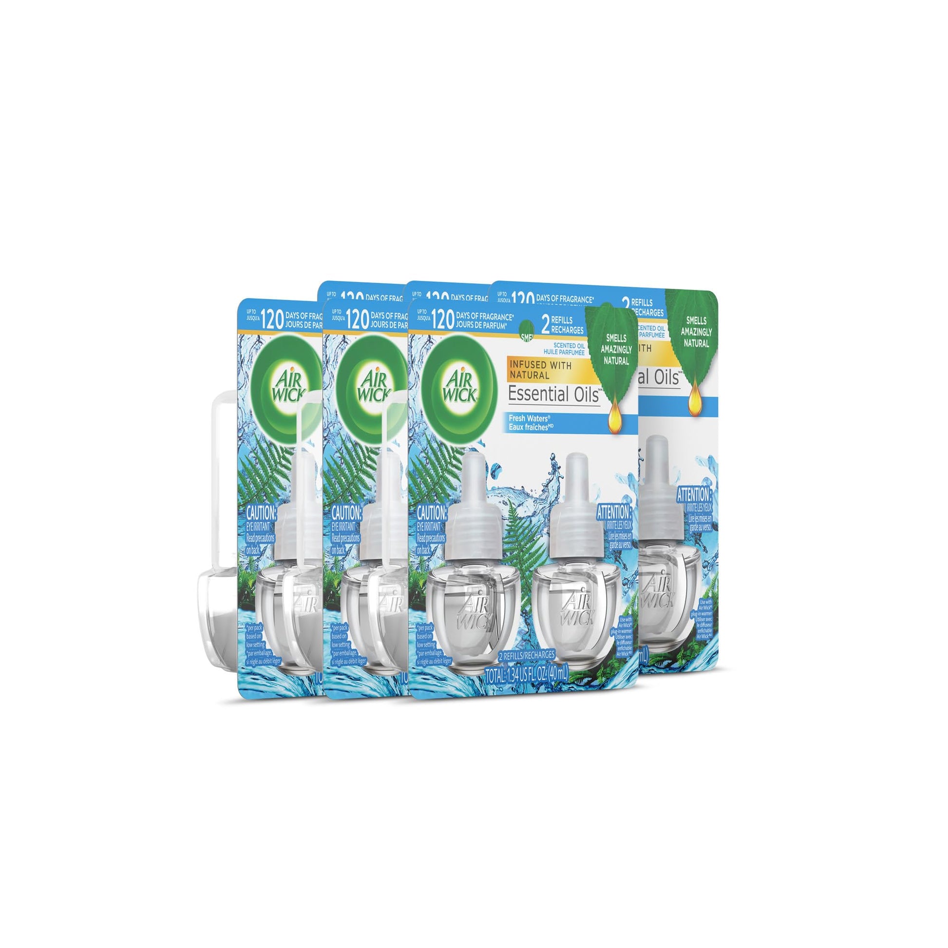 Air Wick Plug in Scented Oil Refill, 2 Ct, Fresh Waters, Air Freshener, Essential Oils