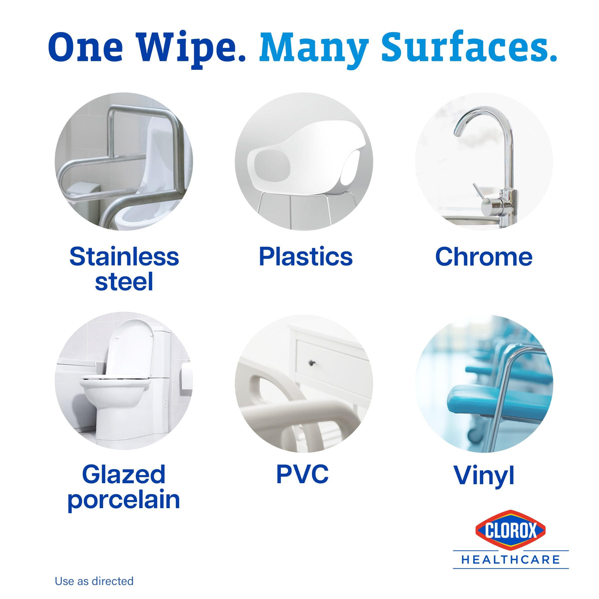 Clorox Healthcare VersaSure Cleaner Disinfectant Wipes, 110 Count Refill, 2 Refills/Case