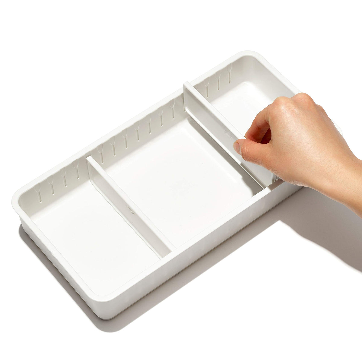 OXO Good Grips Adjustable Bathroom Drawer Bin with Removable Dividers â€“ 6â€x12â€