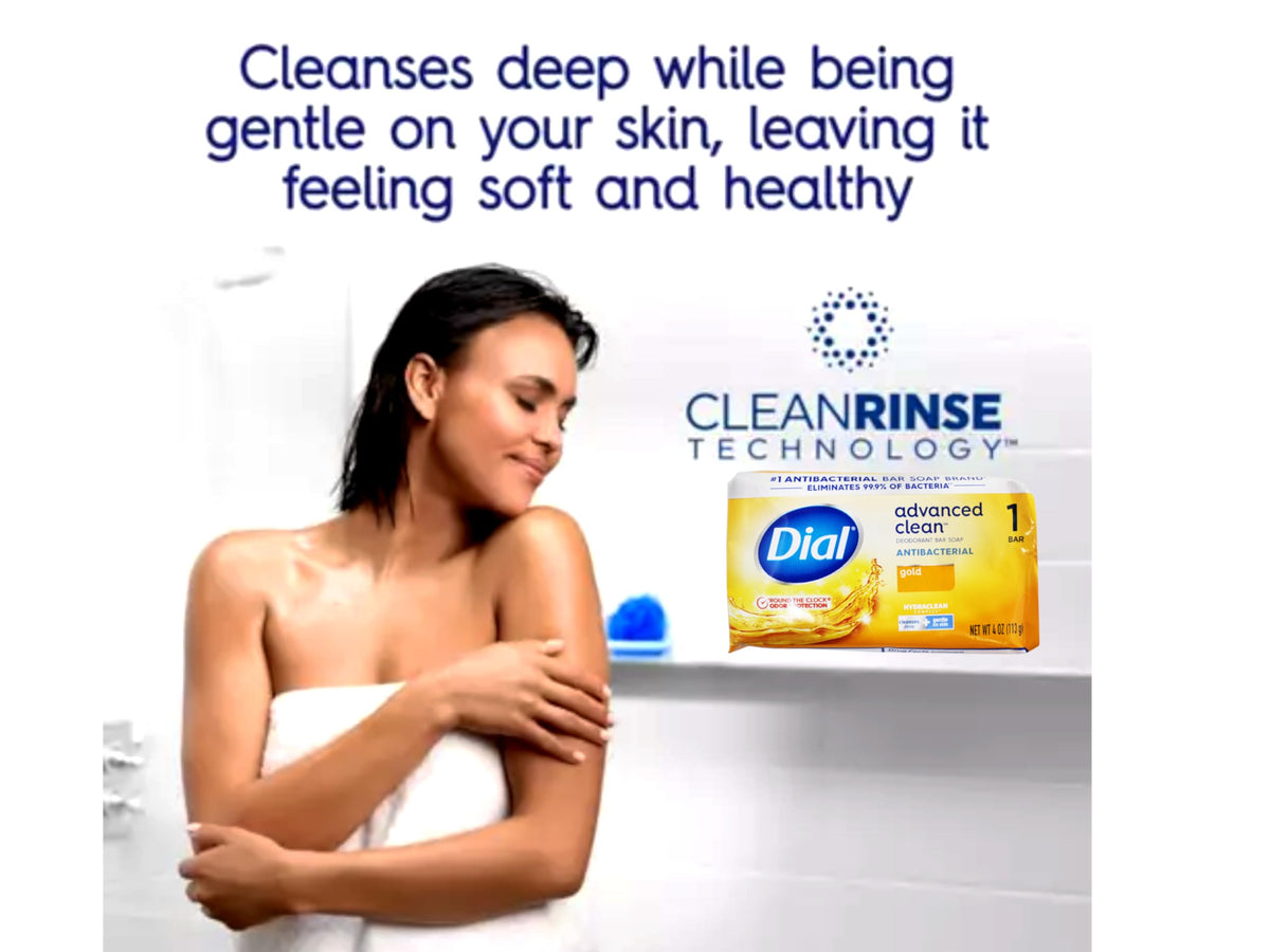 Dial Gold Advanced Clean, Antibacterial Deodorant Bar Soap, 4 OZ